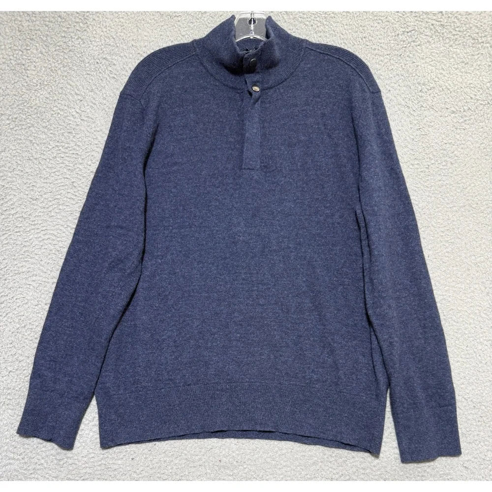 Banana Republic Merino Wool Blend sweater Made of ITALIAN YARN Blue Mens XL